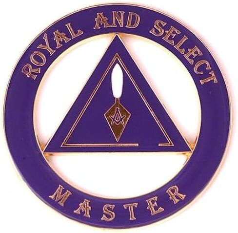Royal & Select Master Round Masonic Auto Emblem - [Purple & Gold][3'' Diameter] in Saudi Arabia