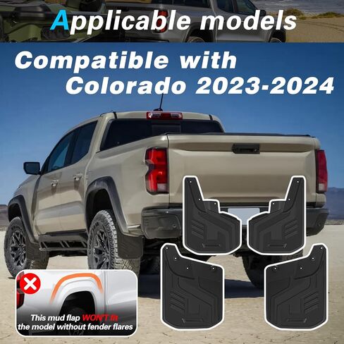 Mud Flaps Compatible with 2023 2024 GMC Canyon with Fender Flares Mud Guard for Trucks 4pcs Splash Guards in Saudi Arabia