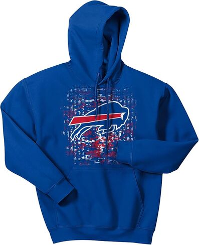 سترة بغطاء للرأس بشعار رقمي قياسي للرجال من Zubaz، لون الفريق، مقاس كبير in Kuwait