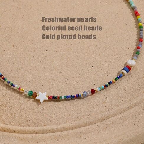 قلادة قلادة الفيروز للنساء ، قلادة من Crystal Bead & Pearl Western مع مجوهرات طاقة حجرية قابلة للتعديل ، Boho Hoded Deled For Gifts in Kuwait