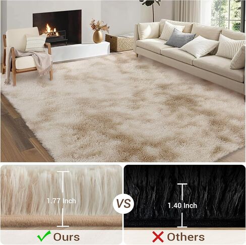 COZYLOOM Runner Rug 2x6 Shag Fluffy Area Rug Soft Plush Furry Rugs Runner Non Slip Bottom Runner Extra Comfy Plush Hallway Rug for Girls Kids Room Bedroom Nursery Dorm,Tie Dye Coffee in Kuwait