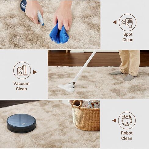COZYLOOM Runner Rug 2x6 Shag Fluffy Area Rug Soft Plush Furry Rugs Runner Non Slip Bottom Runner Extra Comfy Plush Hallway Rug for Girls Kids Room Bedroom Nursery Dorm,Tie Dye Coffee in Kuwait