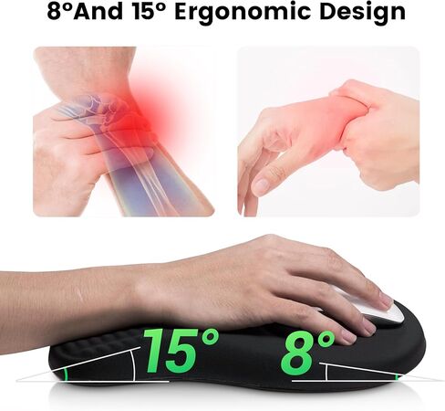Mekass Ergonomic Mouse Pad and Keyboard Wrist Rest Set, Super Soft Memory Foam Desk Wrist Support for Computer Keyboard, Non-Slip Arm Palm Rests Cushion for Typing Gaming Office (Yeti) in Kuwait