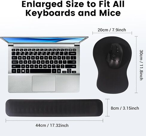 Mekass Ergonomic Mouse Pad and Keyboard Wrist Rest Set, Super Soft Memory Foam Desk Wrist Support for Computer Keyboard, Non-Slip Arm Palm Rests Cushion for Typing Gaming Office (Yeti) in Kuwait