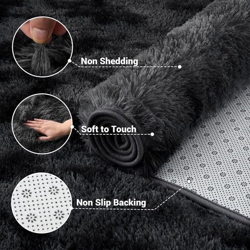 COZYLOOM Runner Rug 2x6 Shag Fluffy Area Rug Soft Plush Furry Rugs Runner Non Slip Bottom Runner Extra Comfy Plush Hallway Rug for Girls Kids Room Bedroom Nursery Dorm,Tie Dye Coffee in Saudi Arabia