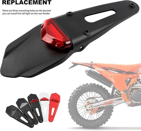 Motorcycle Rear Fender Brake Tail Light,Dirt Bike 12V LED Stop Signal Brake Lamp for Suzuki Husqvarna TE250 TE300 RMZ250 RMZ450 DRZ40-Black Red in Saudi Arabia