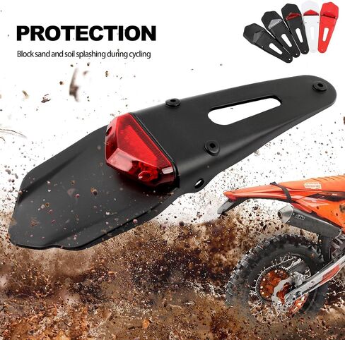 Motorcycle Rear Fender Brake Tail Light,Dirt Bike 12V LED Stop Signal Brake Lamp for Suzuki Husqvarna TE250 TE300 RMZ250 RMZ450 DRZ40-Black Red in Saudi Arabia