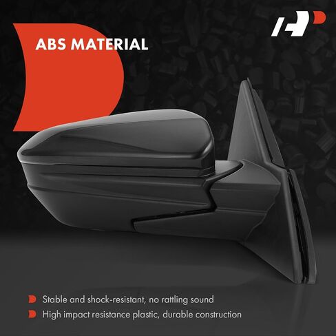 A -premium اليسار مرآة الباب جانب السائق - متوافق مع هوندا سيفيك LX SE Sport 2016 2017 2018 2019 2020 2021 - طي يدوي غير مُسخن مع زجاج الطاقة - الطلاء الأسود للمطابقة - 3 دبابيس in Saudi Arabia