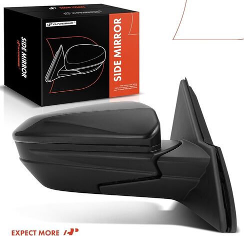 A -premium اليسار مرآة الباب جانب السائق - متوافق مع هوندا سيفيك LX SE Sport 2016 2017 2018 2019 2020 2021 - طي يدوي غير مُسخن مع زجاج الطاقة - الطلاء الأسود للمطابقة - 3 دبابيس in Saudi Arabia