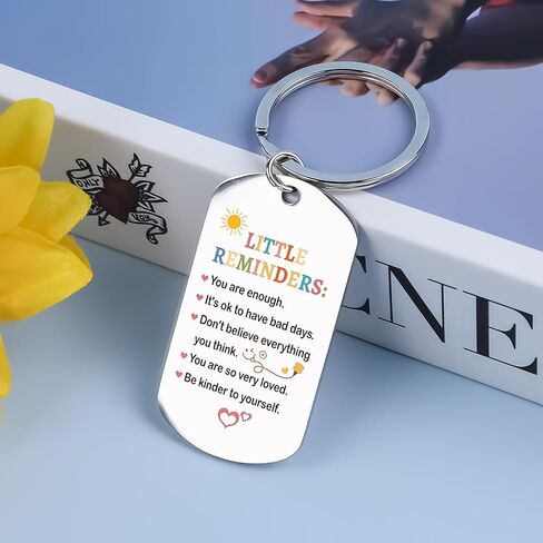 Little Reminders Gifts Keychain, Inspiration Mental Health Self Care You are Enough Gift Keyring for Women Men in Saudi Arabia