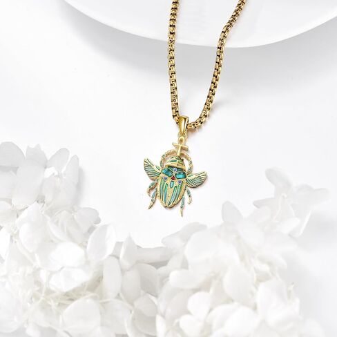 Ankh Cross/Scarab/Anubis/Nefertiti Necklace 925 Sterling Silver Pendant Necklace Egyptian Jewelry Gifts for Men Women in Kuwait
