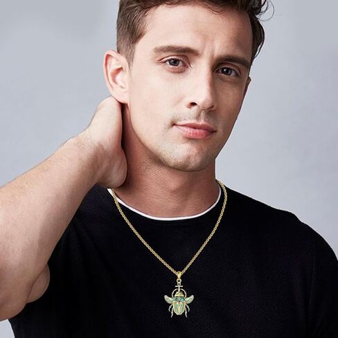 Ankh Cross/Scarab/Anubis/Nefertiti Necklace 925 Sterling Silver Pendant Necklace Egyptian Jewelry Gifts for Men Women in Kuwait