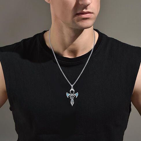 Ankh Cross/Scarab/Anubis/Nefertiti Necklace 925 Sterling Silver Pendant Necklace Egyptian Jewelry Gifts for Men Women in Kuwait