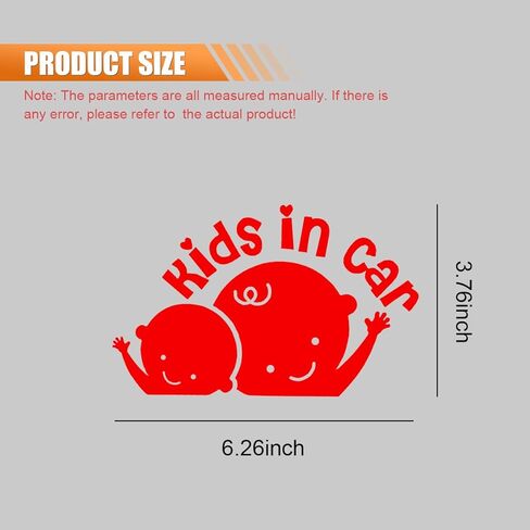 2PCS Kids in Car Sticker Decal, Baby on Board Car Decal, Baby on Board Sign for Car Safety Driving, Kids in Car Funny Vinyl Decal for Car Windows and Bumpers (White) in Saudi Arabia
