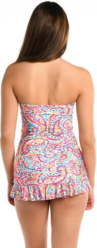 La Blanca Bandeau Bandeau Tankini Swimsuit Top ، Chambray // Charmed Coast ، 16 in Kuwait