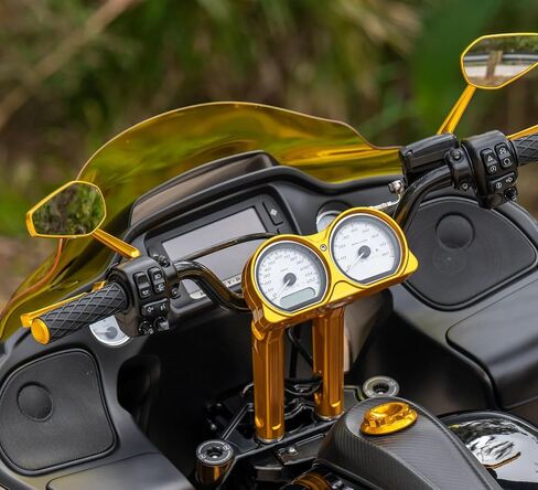 Arlen Ness 13-151 compatible with Mini Stocker Mirror - Left - Gold Anodized in Saudi Arabia