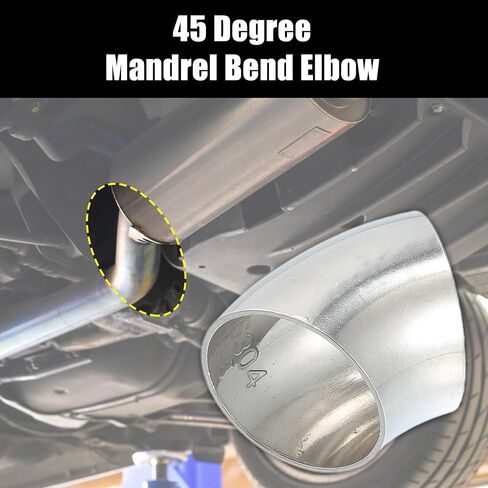 X AUTOHAUX OD 1.25" 45 Degree Mandrel Bend Exhaust Elbow Pipe SS304 Stainless Steel Bend Tube 20GA /.036" Wall Thickness Exhaust Piping for Car Exhaust Pipe Elbow Modified 1pcs in Saudi Arabia