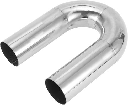 Motoforti 57mm/2.25" OD 180 Degree U-Bend Tube T304 Stainless Steel Mandrel Exhaust Pipe DIY Custom Car Modified Exhaust Pipe Tubing Piping 200mm/7.87" Length Silver Tone in Saudi Arabia