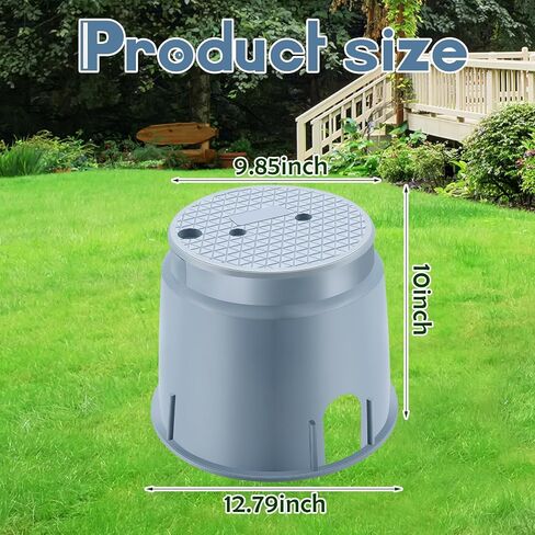 Tandefio 910 Electrical Splice Box 10 Inch Diameter Underground Electrical Junction Box Inground Electrical Box Valve Box and Cover for Outdoor Electrical Wiring Splices, Black in Saudi Arabia
