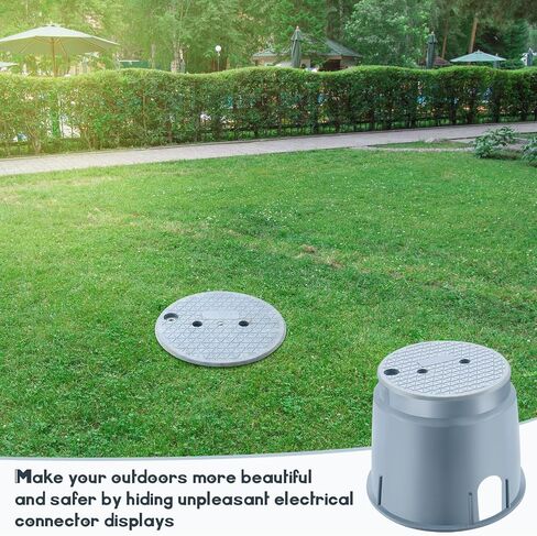 Tandefio 910 Electrical Splice Box 10 Inch Diameter Underground Electrical Junction Box Inground Electrical Box Valve Box and Cover for Outdoor Electrical Wiring Splices, Black in Saudi Arabia