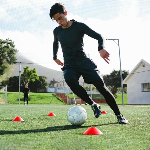 GHB Disc Cones 100 Pack Soccer Cones Sport Cones Training with Carry Bag and Holder for Football, Basketball, Coaching, Practice Equipment Includes Cone Drills Guide in Kuwait