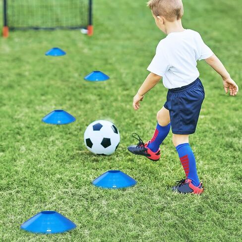 GHB Disc Cones 100 Pack Soccer Cones Sport Cones Training with Carry Bag and Holder for Football, Basketball, Coaching, Practice Equipment Includes Cone Drills Guide in Kuwait