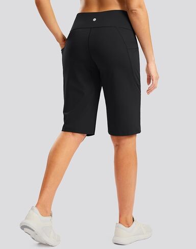 G Gradual Bermuda Shorts for Women with Pockets 12" Knee Length Women's High Waisted Stretch Long Shorts Walking Casual in Kuwait