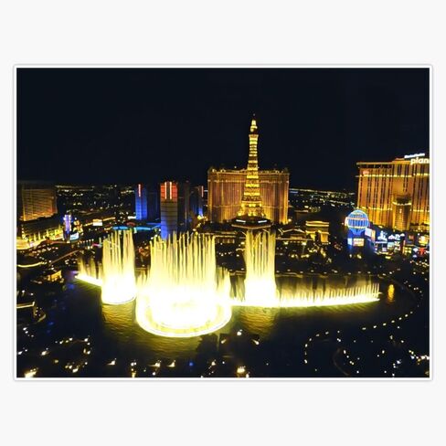 Magnet Fountains Of Bellagio By Night Las Vegas Magnet Vinyl Decal Sticker 5" in Saudi Arabia