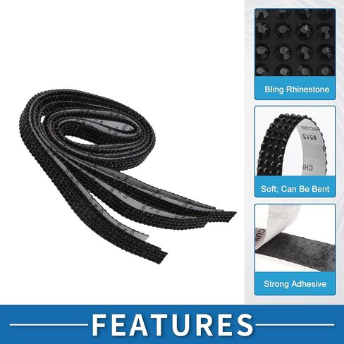 Car Door Edge Guards Strips Kit Anti-Scratch 35.43"x0.47" Car Bling Door Guard Crash Bumper Strip Bling Rhinestone Black Green in Saudi Arabia