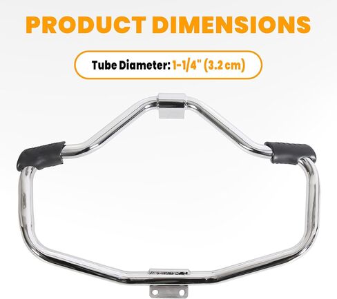 ECOTRIC 1 1/4" Mustache Engine Guard Crash Bar Compatible with Harley 04-23 Sportster XL883 XL1200 10-23 Forty Eight 09-23 Iron 883 XL883N 12-16 Seventy Two Davidson Chrome in Saudi Arabia