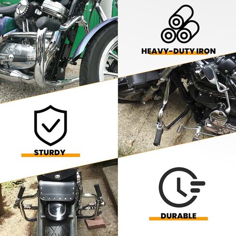 ECOTRIC 1 1/4" Mustache Engine Guard Crash Bar Compatible with Harley 04-23 Sportster XL883 XL1200 10-23 Forty Eight 09-23 Iron 883 XL883N 12-16 Seventy Two Davidson Chrome in Saudi Arabia