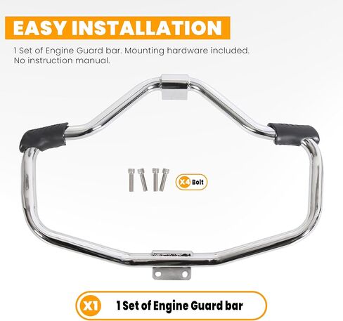 ECOTRIC 1 1/4" Mustache Engine Guard Crash Bar Compatible with Harley 04-23 Sportster XL883 XL1200 10-23 Forty Eight 09-23 Iron 883 XL883N 12-16 Seventy Two Davidson Chrome in Saudi Arabia