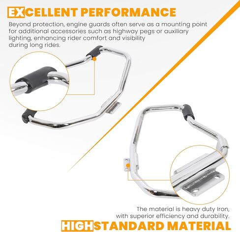 ECOTRIC 1 1/4" Mustache Engine Guard Crash Bar Compatible with Harley 04-23 Sportster XL883 XL1200 10-23 Forty Eight 09-23 Iron 883 XL883N 12-16 Seventy Two Davidson Chrome in Saudi Arabia