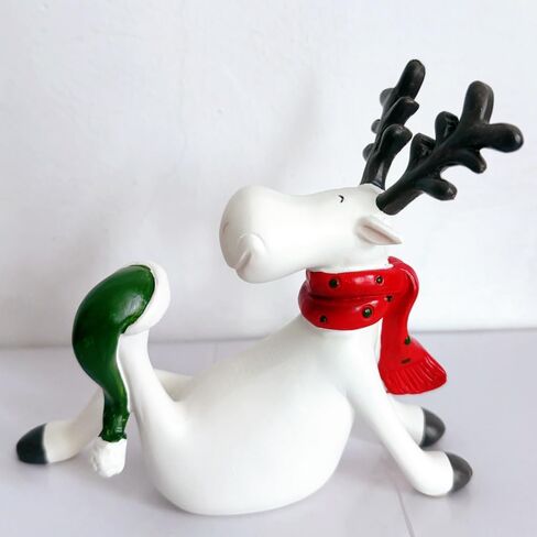 Deer Figurines Home Decor Collectible Deer Statues Figurines Home Office Decoration (Yoga Posture Prayer) in Kuwait