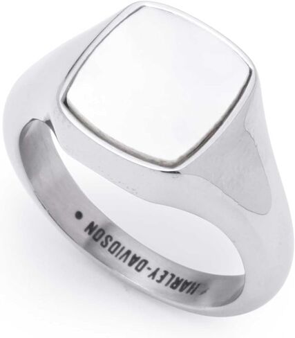 Harley-Davidson Women's Mother of Pearl Stone Signet Ring - Stainless Steel in Saudi Arabia