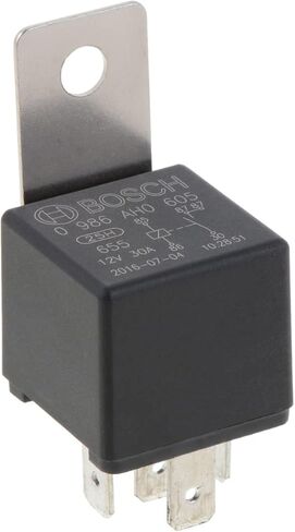 Bosch 0986AH0605 MINI RELAY 12V 20A ، 2x87 ، IP5K4 ، درجة حرارة التشغيل من -40 درجة إلى 100 درجة مئوية ، 5 دبوس ترحيل مع حامل in Kuwait