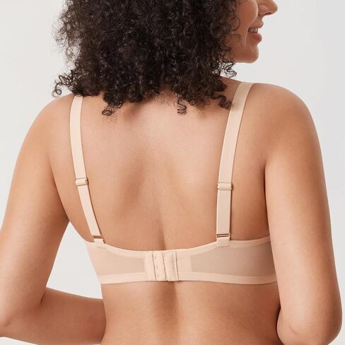 Delimira Women's Cosnufy Balconette Bra Sheer Mesh Plus Size See من خلال الحمالات غير المبطنة بالأسلاك غير المبطنة in Kuwait