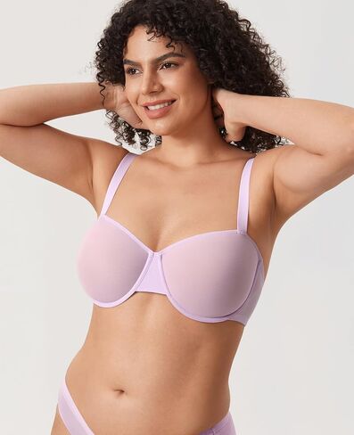 Delimira Women's Cosnufy Balconette Bra Sheer Mesh Plus Size See من خلال الحمالات غير المبطنة بالأسلاك غير المبطنة in Kuwait