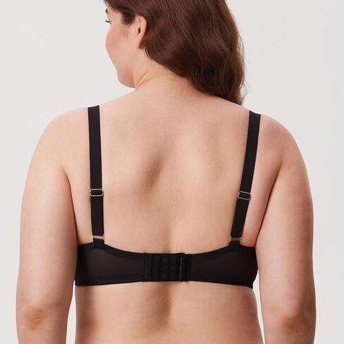 Delimira Women's Cosnufy Balconette Bra Sheer Mesh Plus Size See من خلال الحمالات غير المبطنة بالأسلاك غير المبطنة in Kuwait