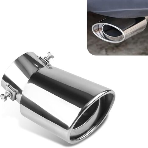 1 PC Car 5.5" Tail Pipe, 2.5" Inlet to 3.3" Outlet Stainless Steel Polished Exhaust Pipe Muffler, Bolt-on Retrofit Tail Pipe, Universal for Most Cars Exterior Tail Tip (Blue #Bending) in Saudi Arabia