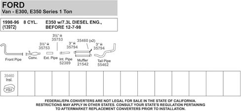 Walker 52389 Exhaust Pipe 3.5" Inlet (ID) 3" Outlet (OD) for Dodge Ram 2500 in Saudi Arabia
