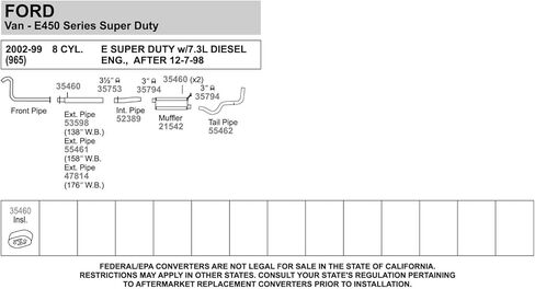 Walker 52389 Exhaust Pipe 3.5" Inlet (ID) 3" Outlet (OD) for Dodge Ram 2500 in Saudi Arabia