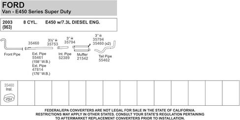 Walker 52389 Exhaust Pipe 3.5" Inlet (ID) 3" Outlet (OD) for Dodge Ram 2500 in Saudi Arabia