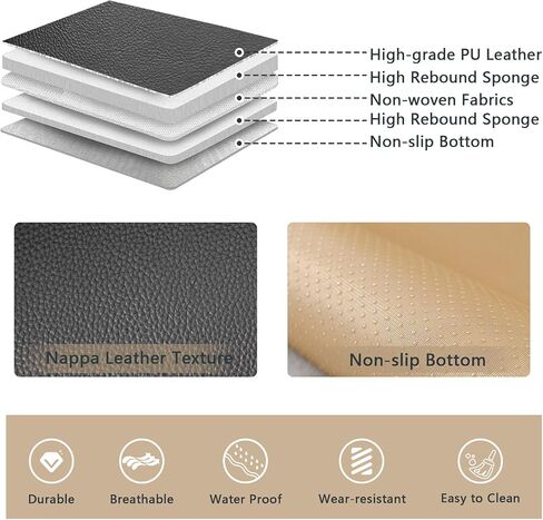 Car Seat Covers for Toyota RAV4 2013-2025, Nappa Leather Full Set Seat Cover Waterproof Cushions Full Coverage Seat Protectors (Black Red,5 Seats Standard) in Kuwait