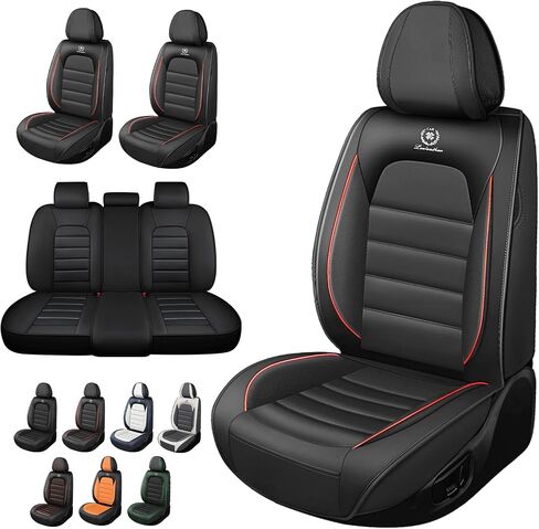 Car Seat Covers for Toyota RAV4 2013-2025, Nappa Leather Full Set Seat Cover Waterproof Cushions Full Coverage Seat Protectors (Black Red,5 Seats Standard) in Kuwait