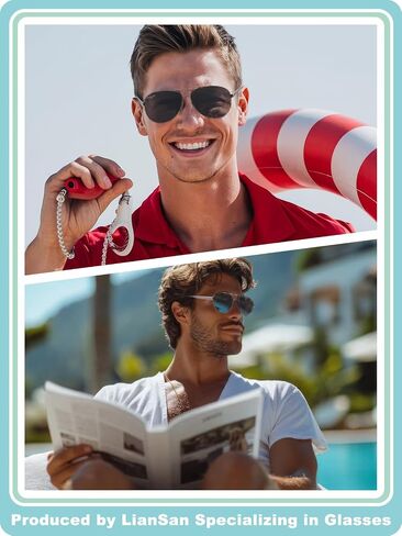 Liansan 2 Packs Premium Aviator Bifocal Reading نظارات شمسية للرجال للنساء Retro Top Clear Sun Readers Protection in Kuwait