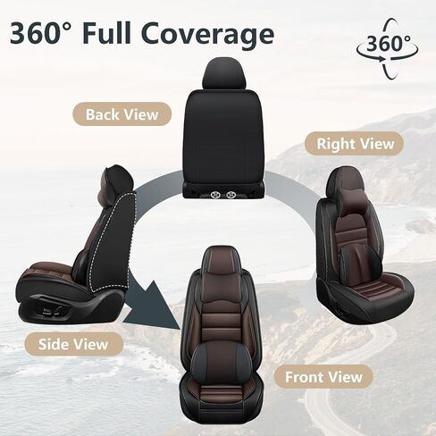 Car Seat Covers for Toyota RAV4 2013-2025, Nappa Leather Full Set Seat Cover Waterproof Cushions Full Coverage Seat Protectors (Black Red,5 Seats Standard) in Kuwait