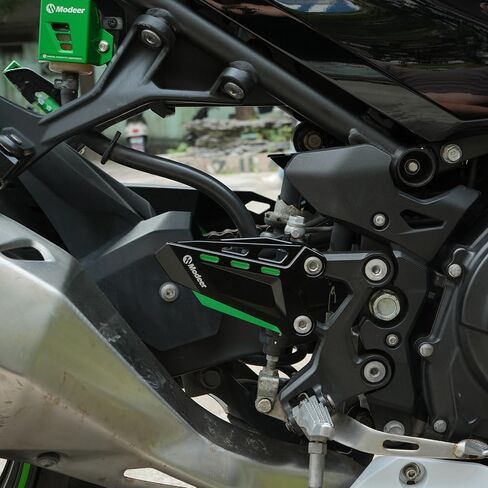 Motorcycle Footrest Pedal Protector Foot Peg Heel Guard For Ka.wasaki Ninja 500 Z500 2024 | Ninja 400 Z400 2018 2019 2020 2021 2022 2023 2024 Accessories (ninja500-black/green) in Saudi Arabia