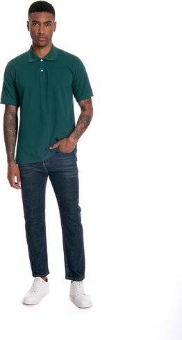 Nutria Mens Polo Shirt Short Sleeve 100% Cotton Pique Moisture Wicking Classic Collared T-Shirt Golf Tennis Casual Relax U09 in Kuwait