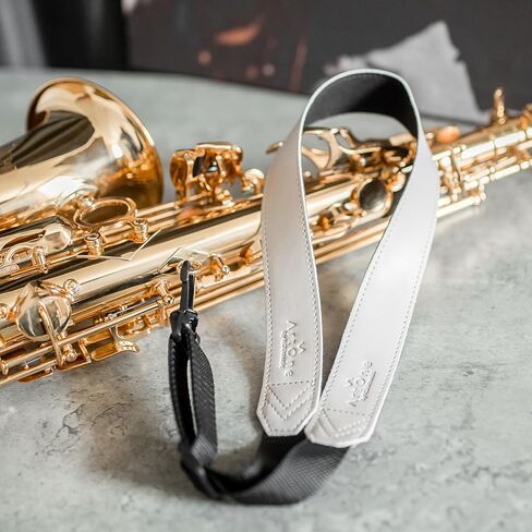 حزام الرقبة الساكسفون. حزام ساكس مبطن ناعم من الجلد الصناعي. طول قابل للتعديل ومريح لـ Alto Tenor Soprano Sax in Kuwait